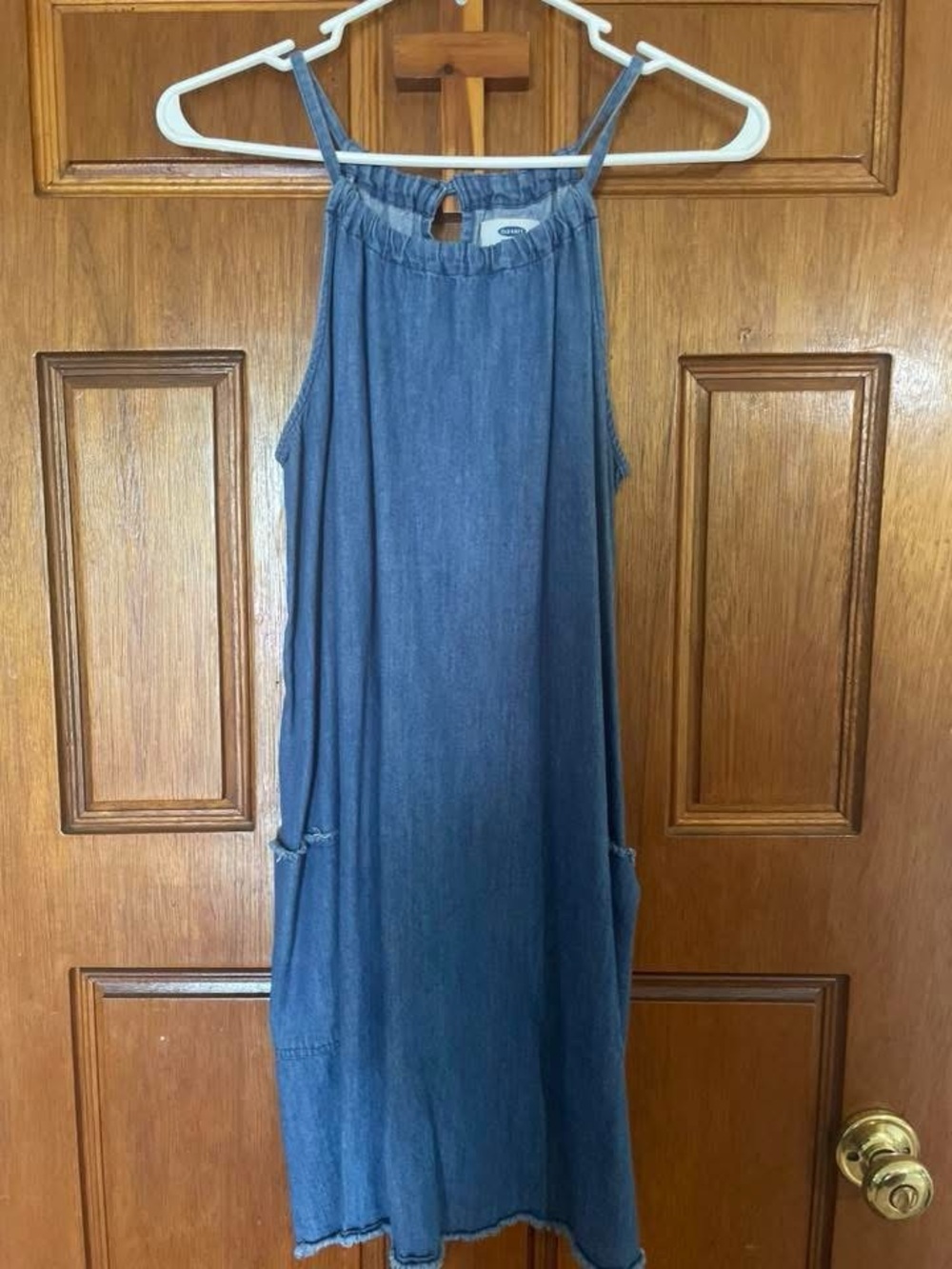 Old Navy Blue Denim Sleeveless Midi Dress